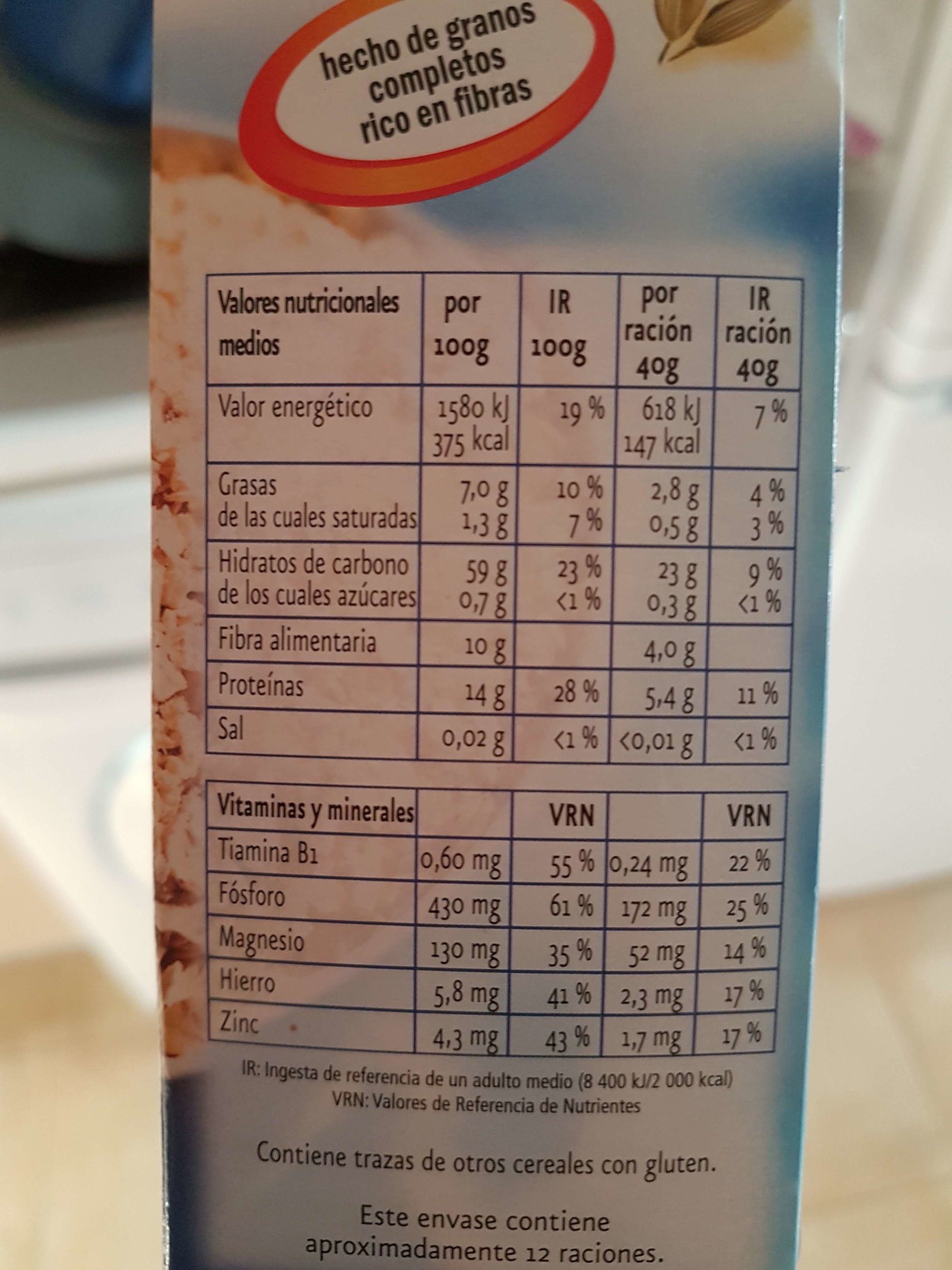 Nährwertangaben vs. Zutatenliste - 